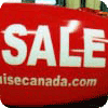 advertising blimp with RV SALE lettering