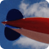 14 ft. advertising blimps Red, white stripes with blue tail fins