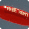 20ft. helium advertising blimp with FREE RENT lettering